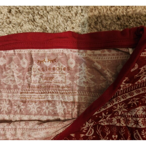 Little Sleepies Reindeer Cheer Men's Pajama Shirt And Pants Size Large - Picture 3 of 7